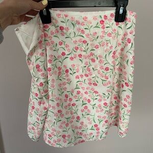 Floral Mini Skirt - Pink & White